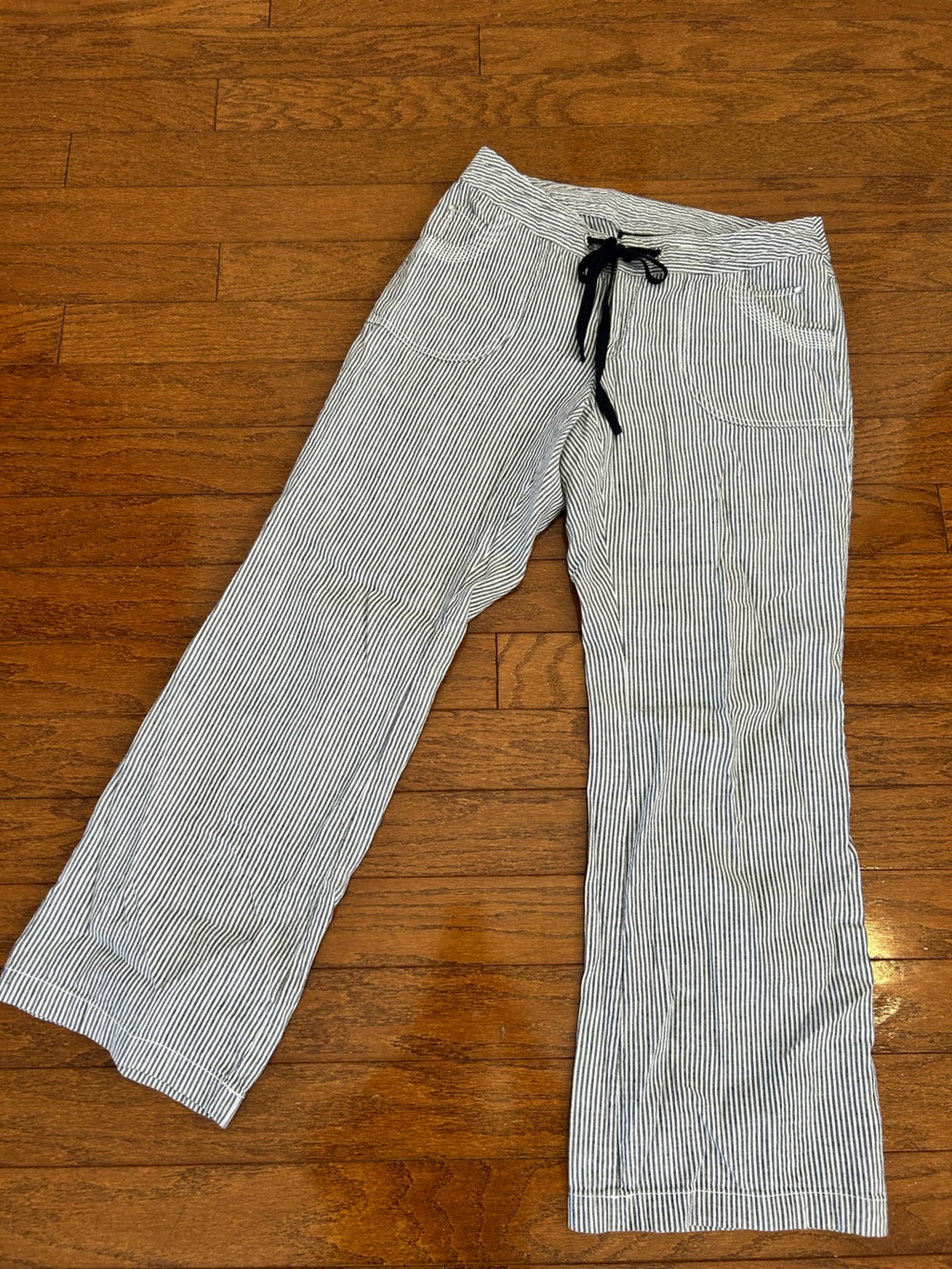 INC International Concepts Black & White Striped Drawstring Joggers
